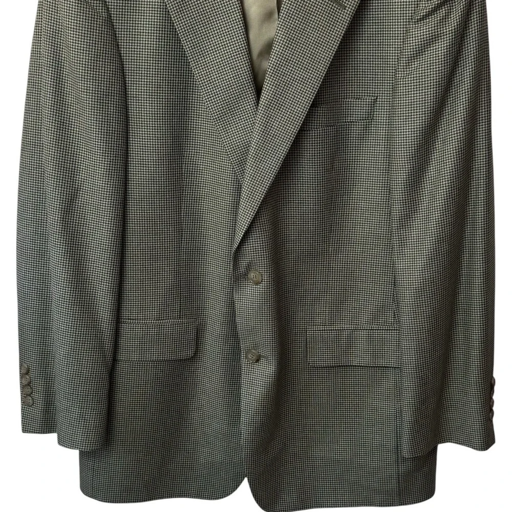 Brooks Brothers Houndstooth Wool Silk Sport Coat Suit Jacket Career Luxury 40R